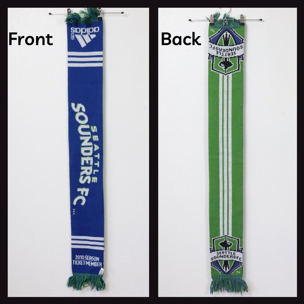 Seattle Sounders FC Soccer Scarf Adidas Blue/Green "2010 Season Ticket Member"